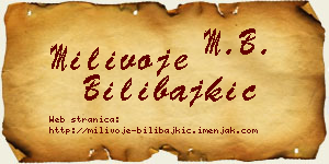 Milivoje Bilibajkić vizit kartica